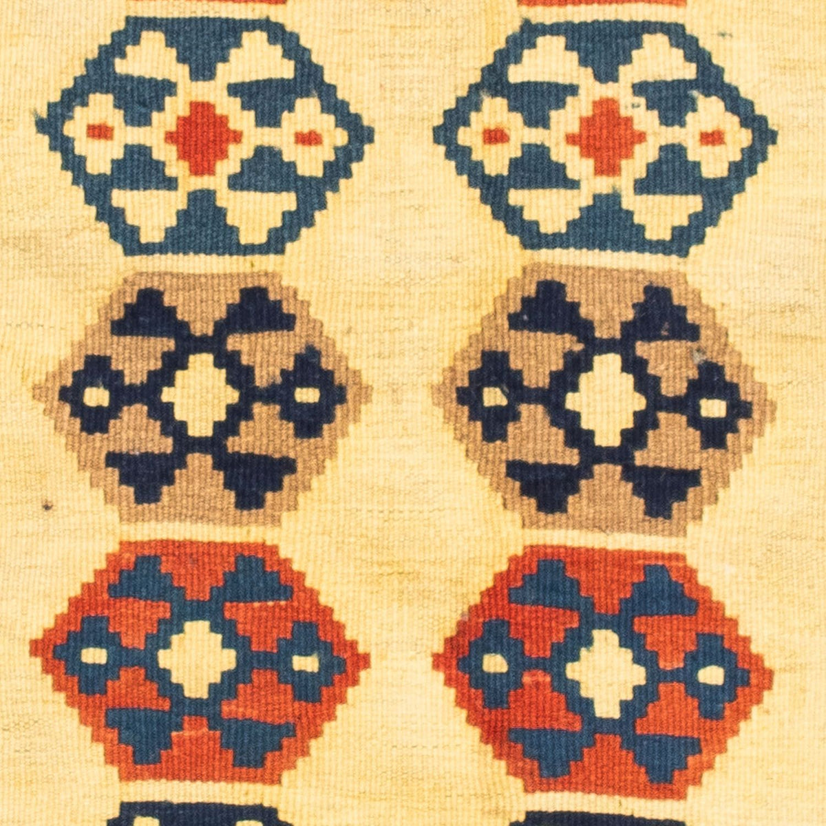 Kelim Carpet - orientalisk matta kvadrat  - 103 x 100 cm - beige