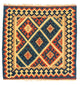 Kelim Carpet - orientalisk matta kvadrat  - 98 x 96 cm - flerfärgad