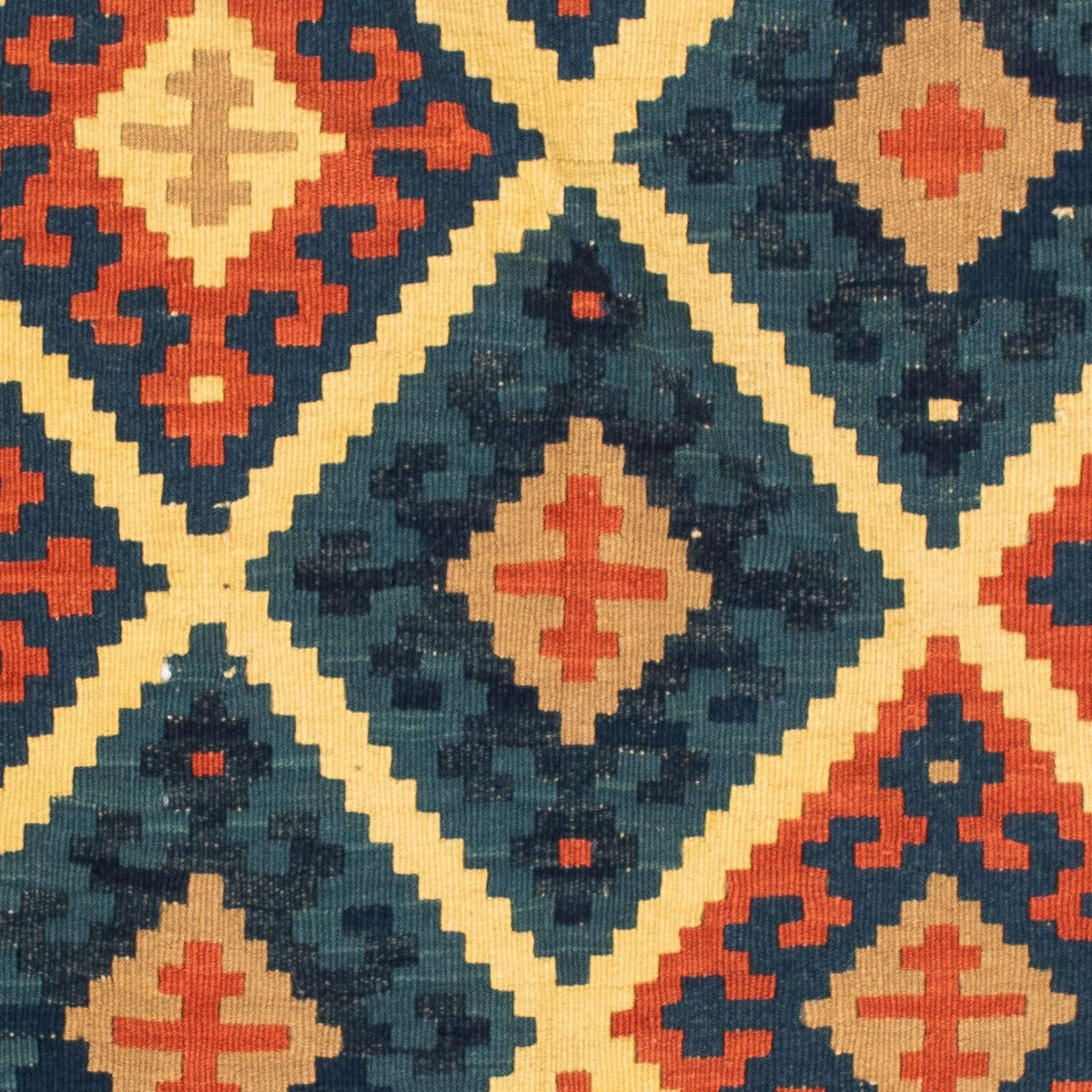 Kelim Carpet - orientalisk matta kvadrat  - 98 x 96 cm - flerfärgad