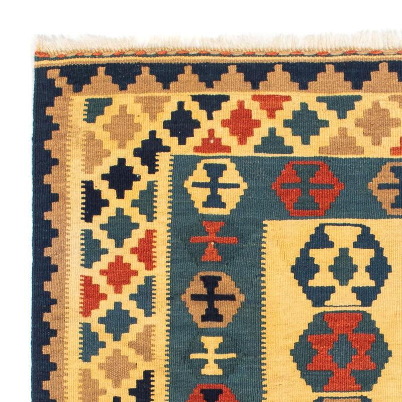 Kelim Carpet - orientalisk matta kvadrat  - 101 x 95 cm - guld