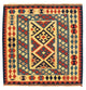 Kelim Carpet - orientalisk matta kvadrat  - 100 x 100 cm - blå