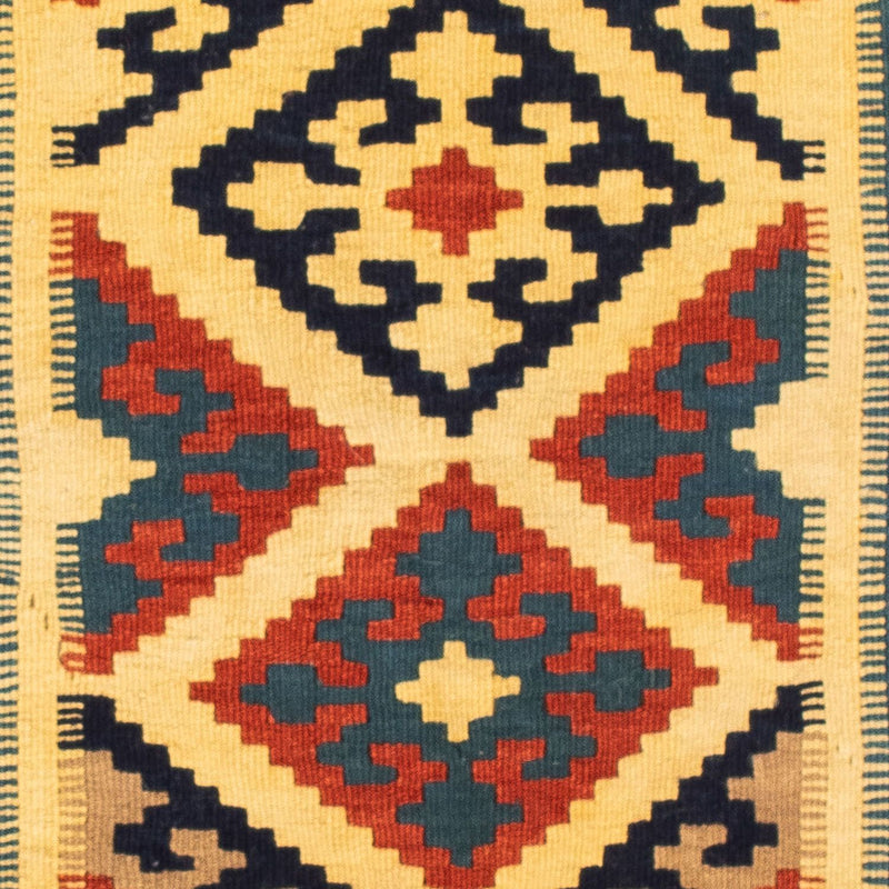 Kelim Carpet - orientalisk matta kvadrat  - 100 x 100 cm - blå