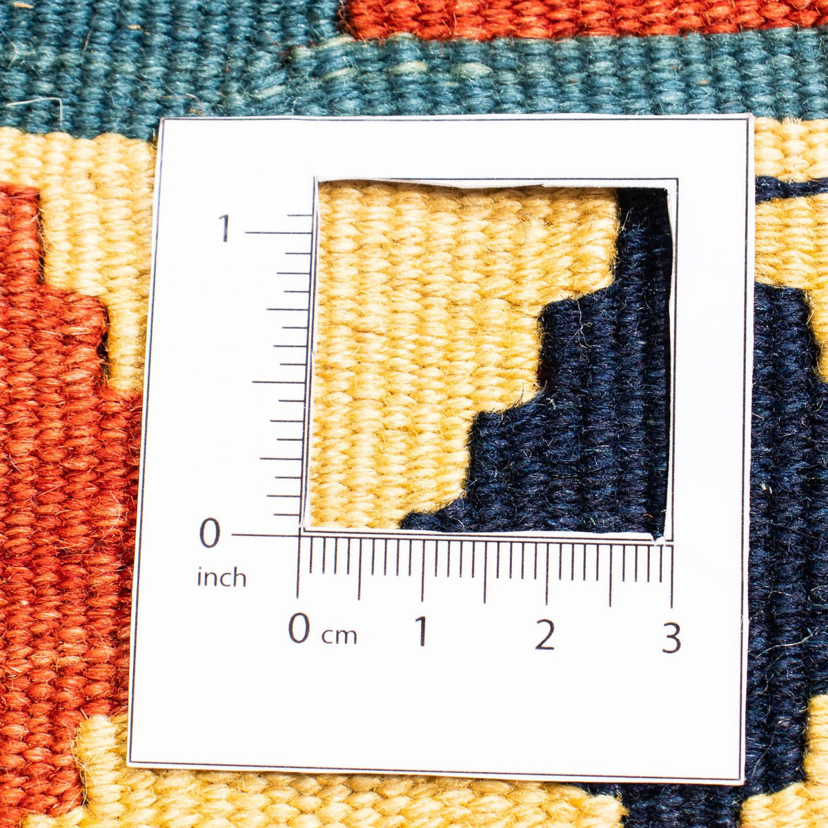 Kelim Carpet - orientalisk matta kvadrat  - 100 x 100 cm - blå