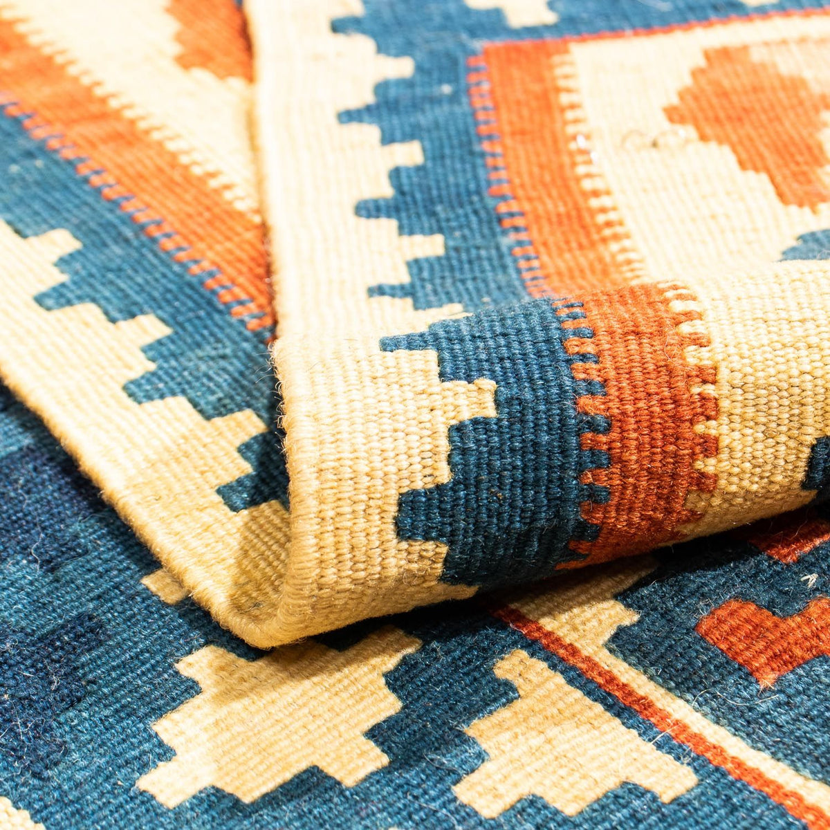 Kelim Carpet - orientalisk matta kvadrat  - 106 x 100 cm - flerfärgad