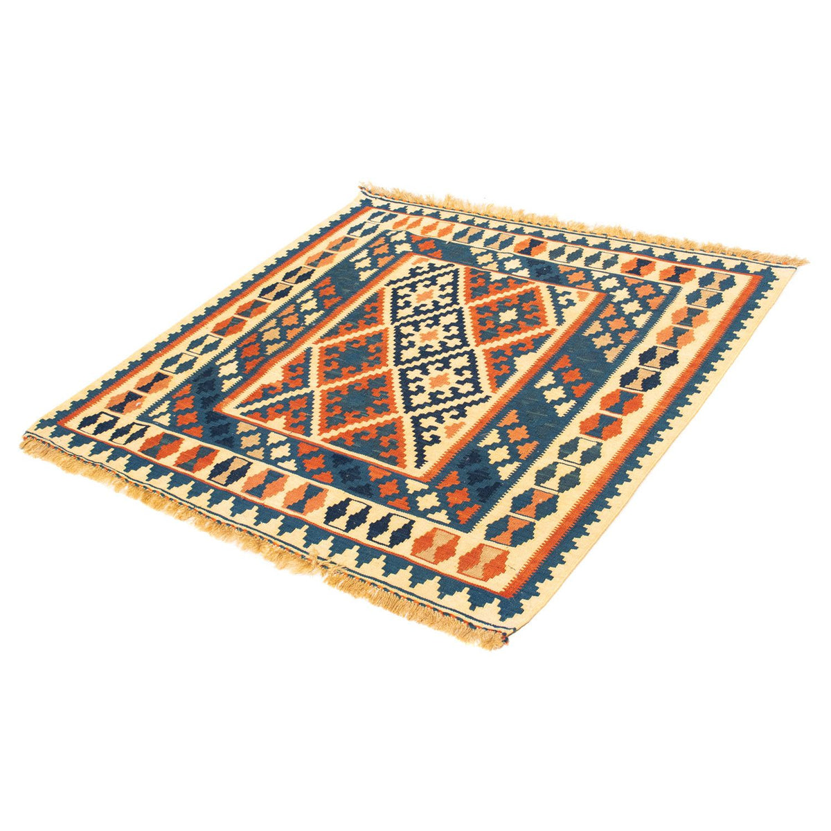 Kelim Carpet - orientalisk matta kvadrat  - 106 x 100 cm - flerfärgad