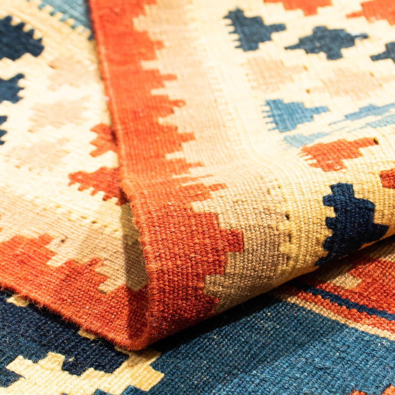 Kelim Carpet - orientalisk matta kvadrat  - 100 x 91 cm - flerfärgad