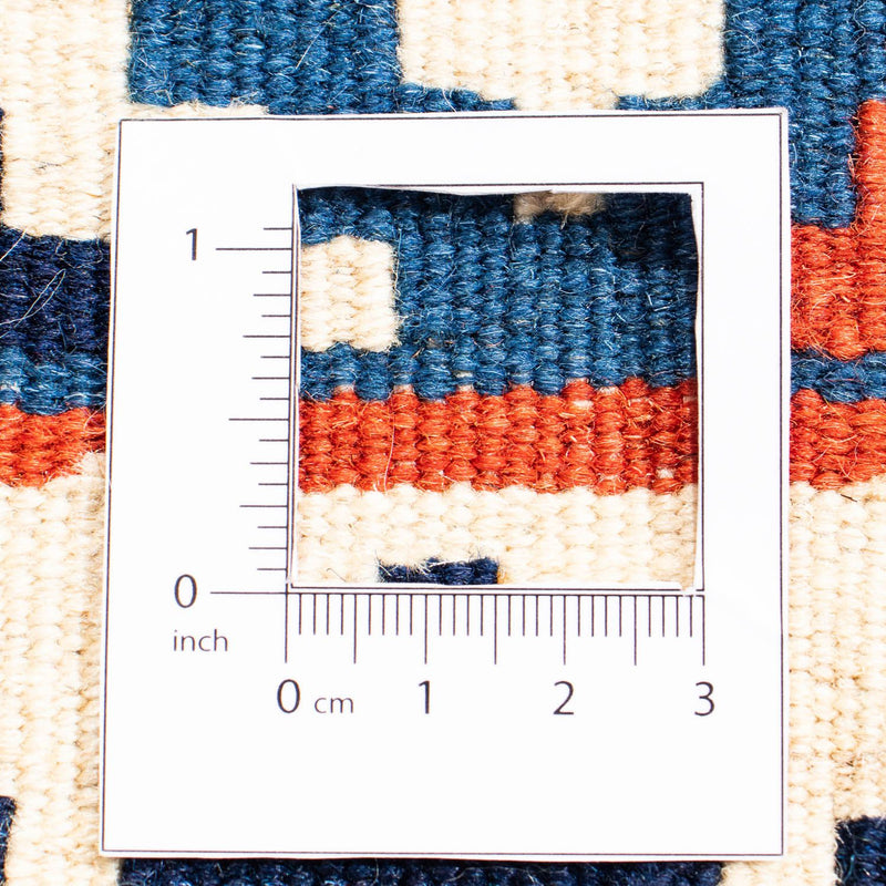 Kelim Carpet - orientalisk matta kvadrat  - 103 x 101 cm - mörkröd