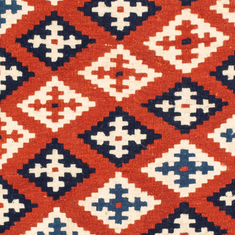 Kelim Carpet - orientalisk matta kvadrat  - 103 x 100 cm - mörkblå