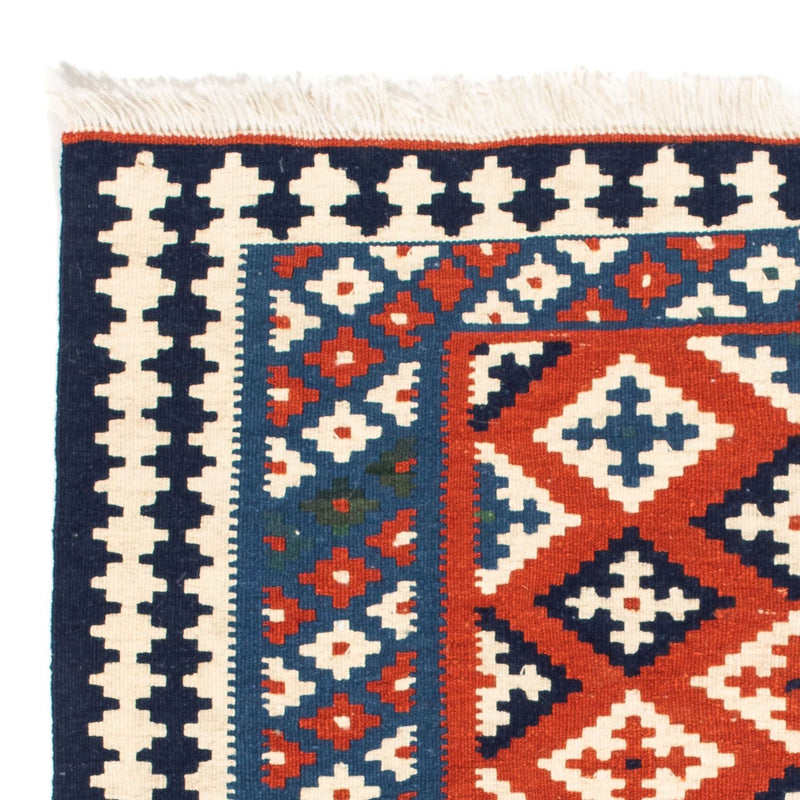 Kelim Carpet - orientalisk matta kvadrat  - 103 x 100 cm - mörkblå