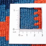 Kelim Carpet - orientalisk matta kvadrat  - 103 x 100 cm - mörkblå