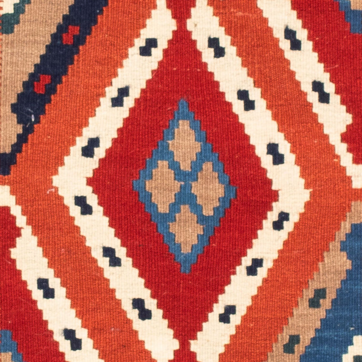 Kelim Carpet - orientalisk matta kvadrat  - 103 x 102 cm - ljusblå