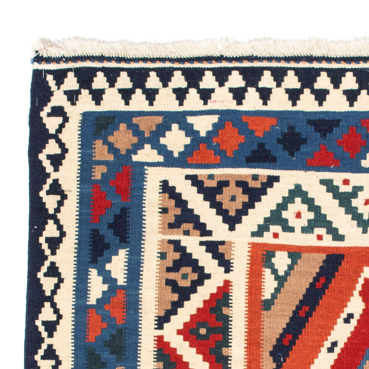 Kelim Carpet - orientalisk matta kvadrat  - 103 x 102 cm - ljusblå