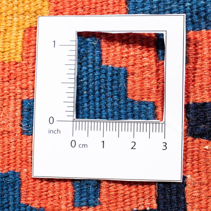 Kelim Carpet - orientalisk matta kvadrat  - 100 x 96 cm - mörkblå