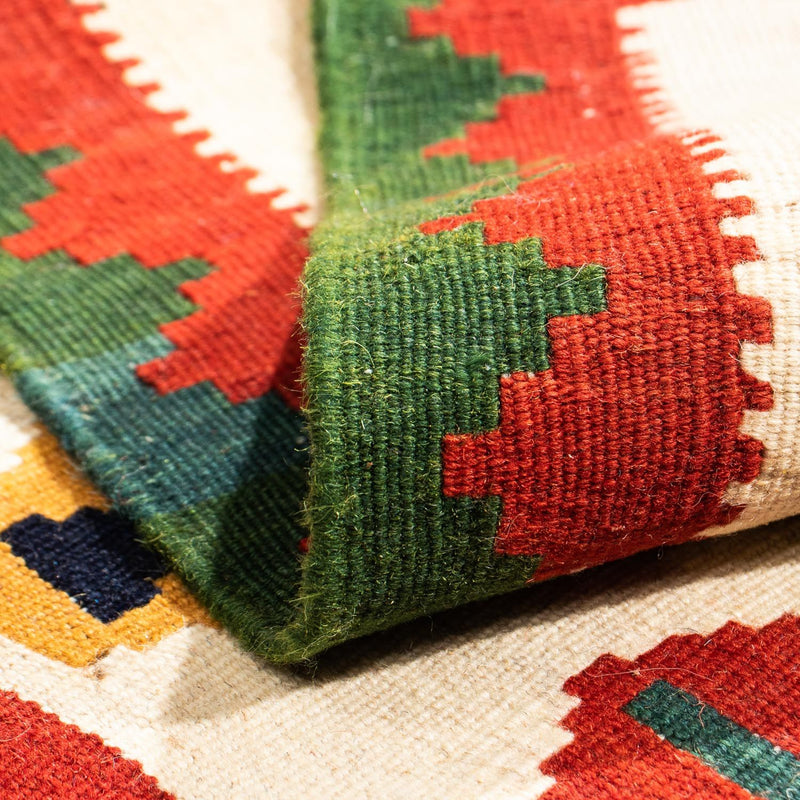 Kelim Carpet - orientalisk matta kvadrat  - 98 x 98 cm - mörkblå