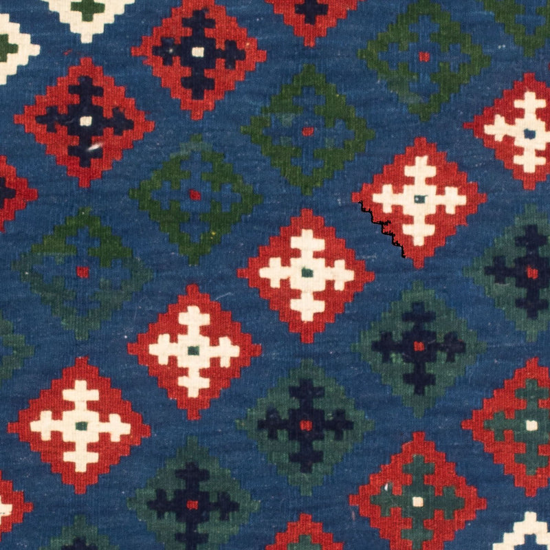 Kelim Carpet - orientalisk matta kvadrat  - 100 x 100 cm - mörkblå