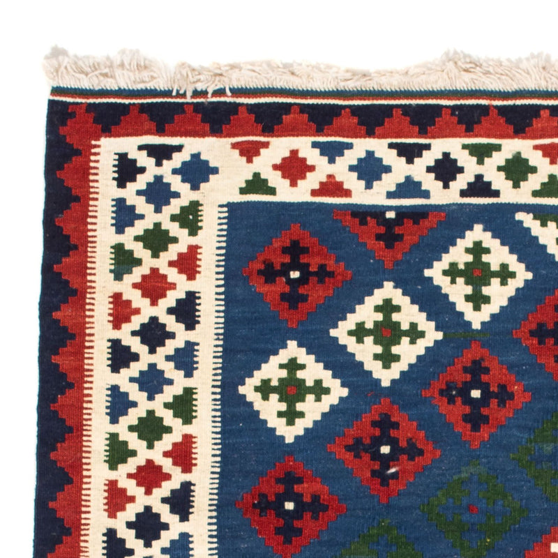 Kelim Carpet - orientalisk matta kvadrat  - 100 x 100 cm - mörkblå