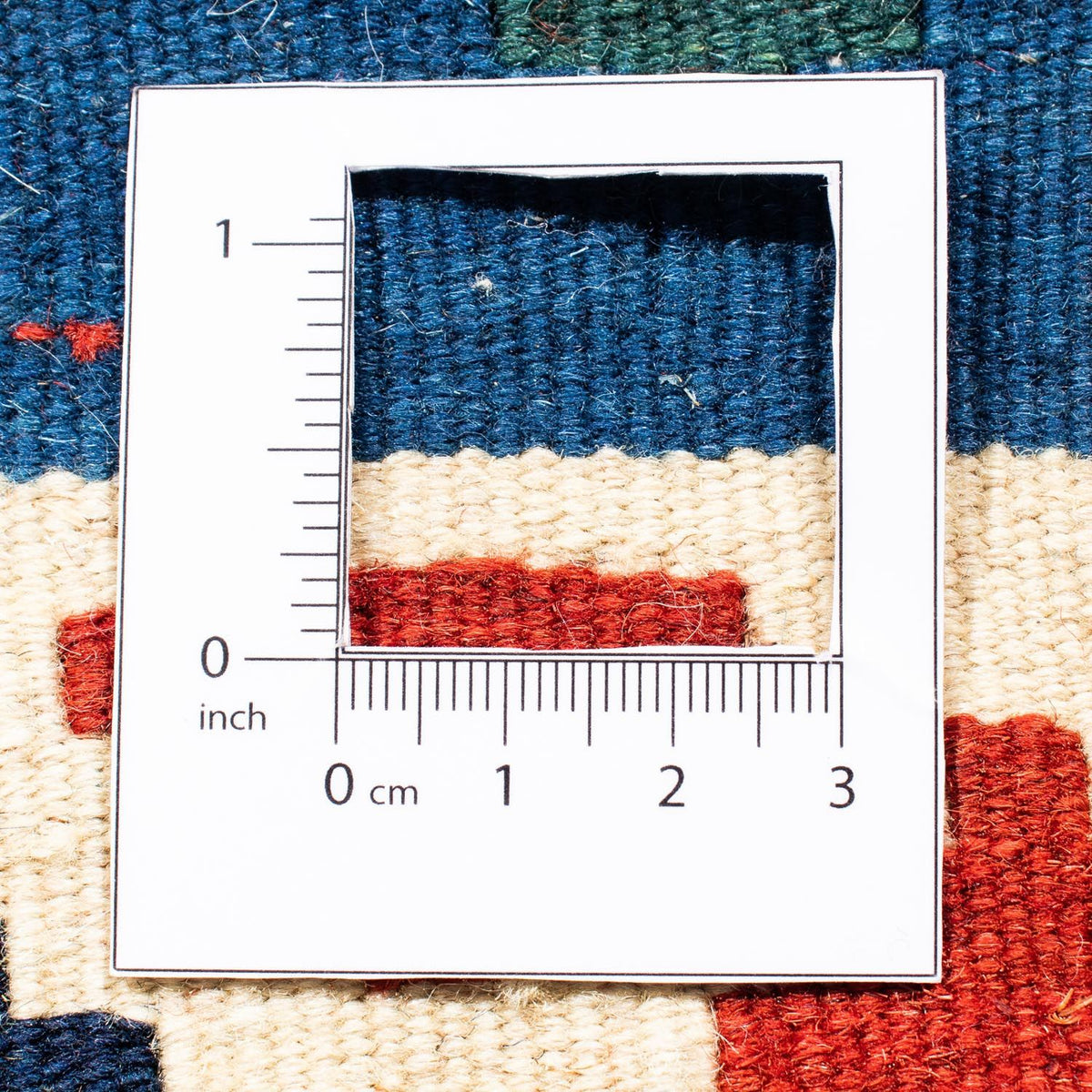 Kelim Carpet - orientalisk matta kvadrat  - 100 x 100 cm - mörkblå