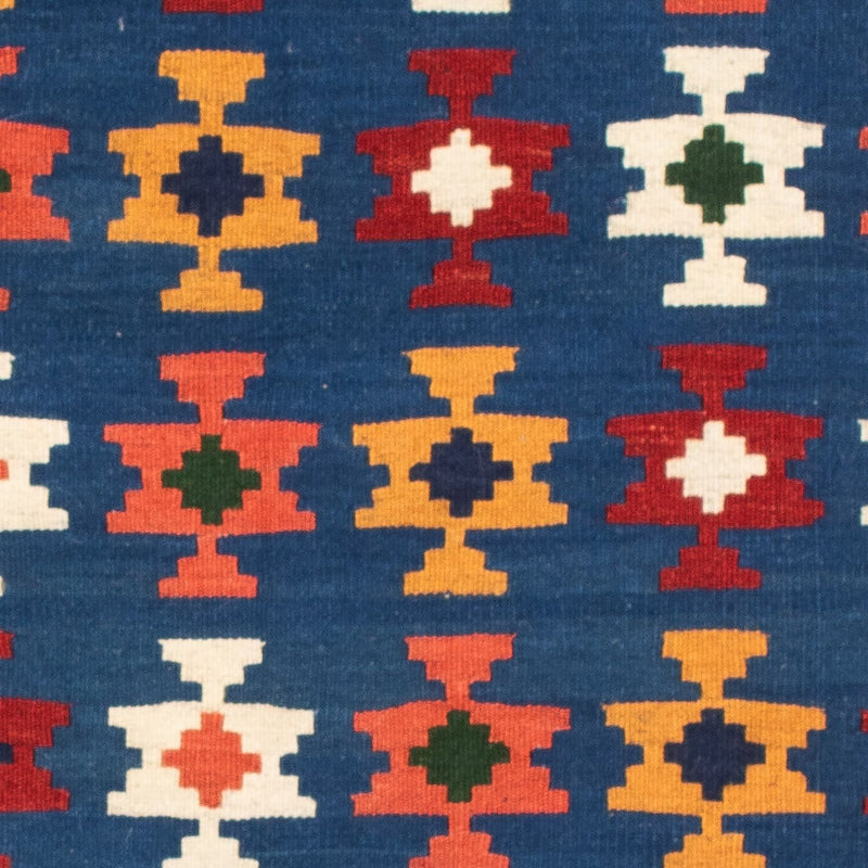 Kelim Carpet - orientalisk matta kvadrat  - 104 x 100 cm - mörkblå