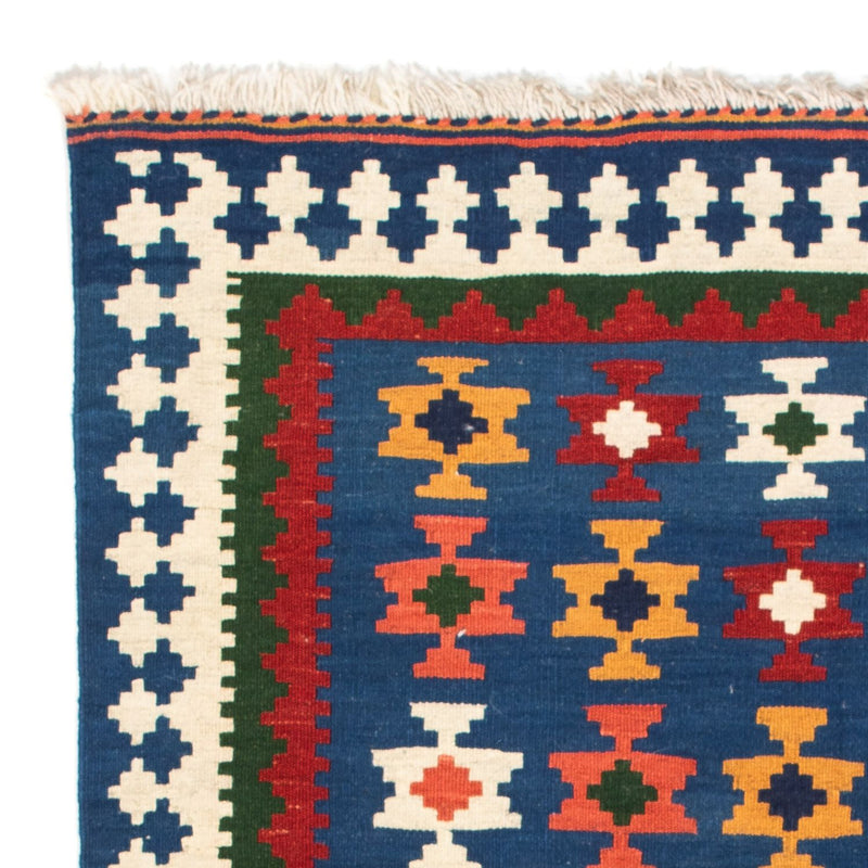 Kelim Carpet - orientalisk matta kvadrat  - 104 x 100 cm - mörkblå