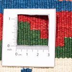 Kelim Carpet - orientalisk matta kvadrat  - 104 x 100 cm - mörkblå