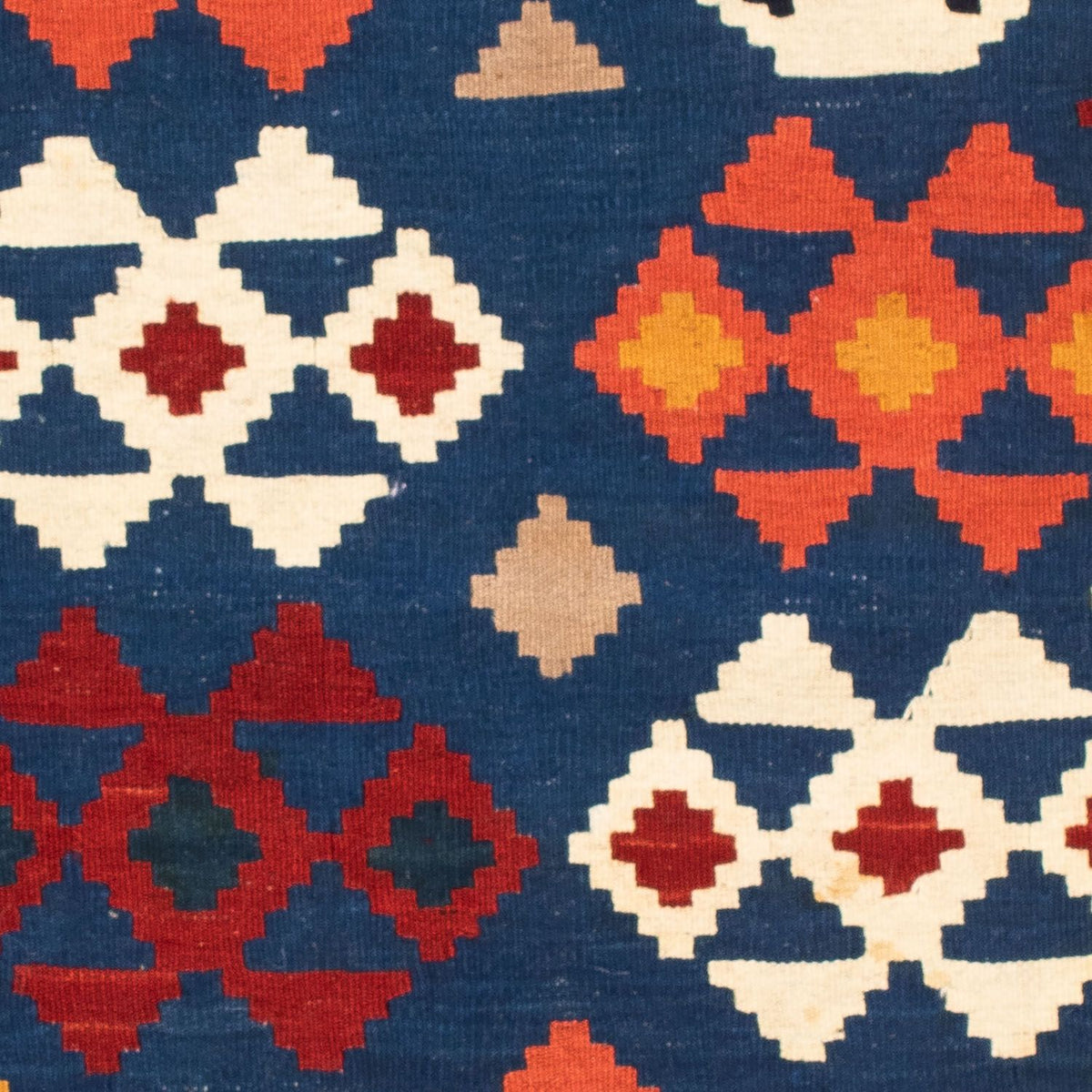 Kelim Carpet - orientalisk matta kvadrat  - 104 x 102 cm - mörkblå