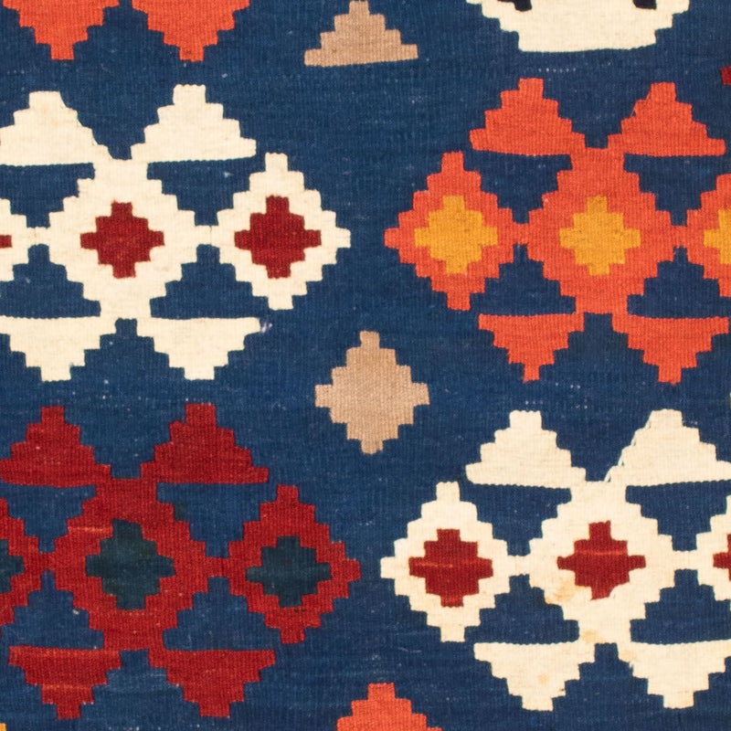 Kelim Carpet - orientalisk matta kvadrat  - 104 x 102 cm - mörkblå