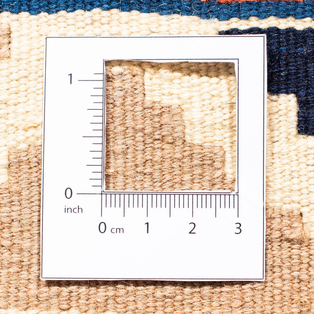 Kelim Carpet - orientalisk matta kvadrat  - 104 x 102 cm - mörkblå