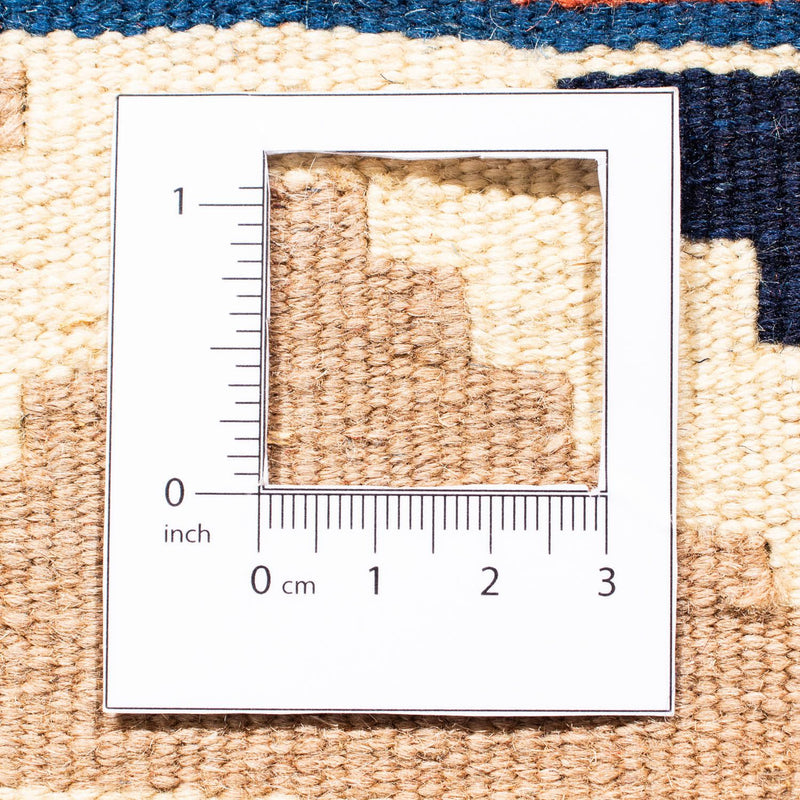 Kelim Carpet - orientalisk matta kvadrat  - 104 x 102 cm - mörkblå