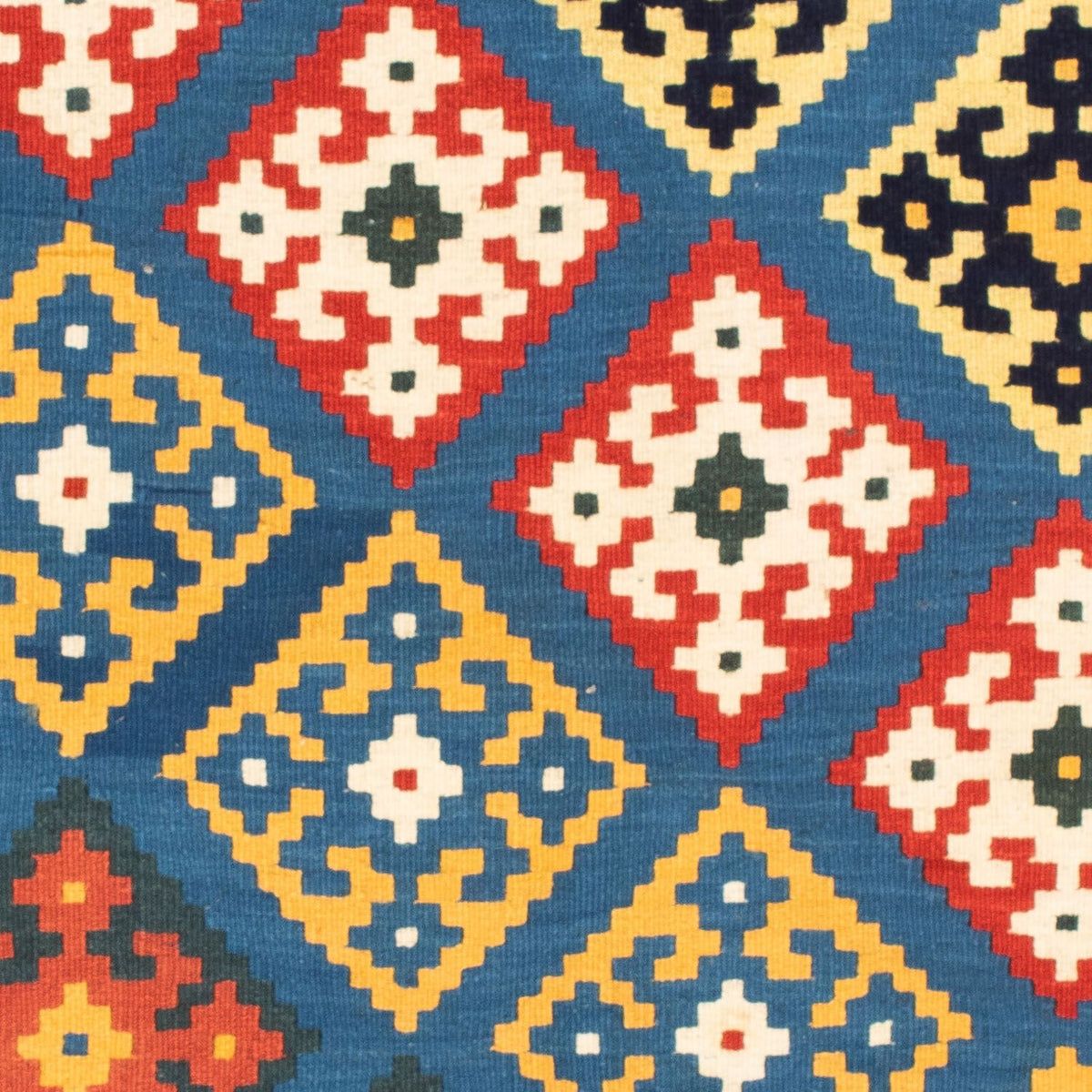 Kelim Carpet - orientalisk matta kvadrat  - 103 x 93 cm - ljusblå