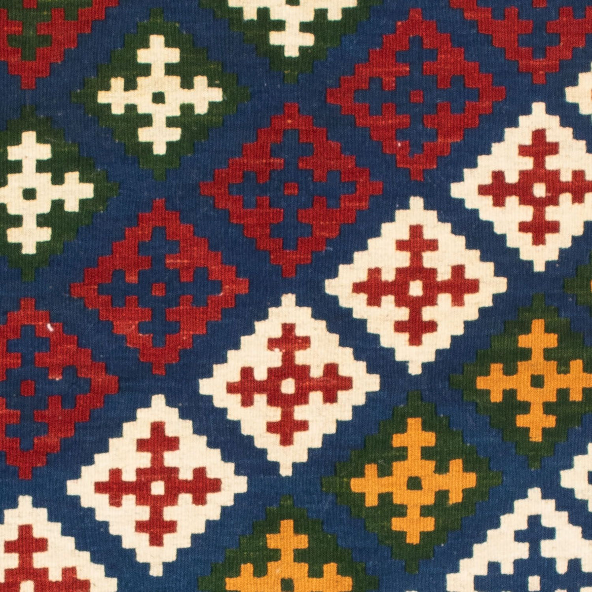 Kelim Carpet - orientalisk matta kvadrat  - 104 x 102 cm - mörkblå