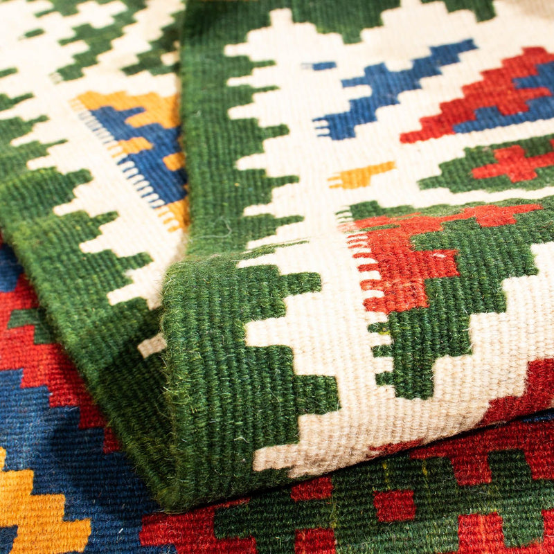 Kelim Carpet - orientalisk matta kvadrat  - 104 x 102 cm - mörkblå