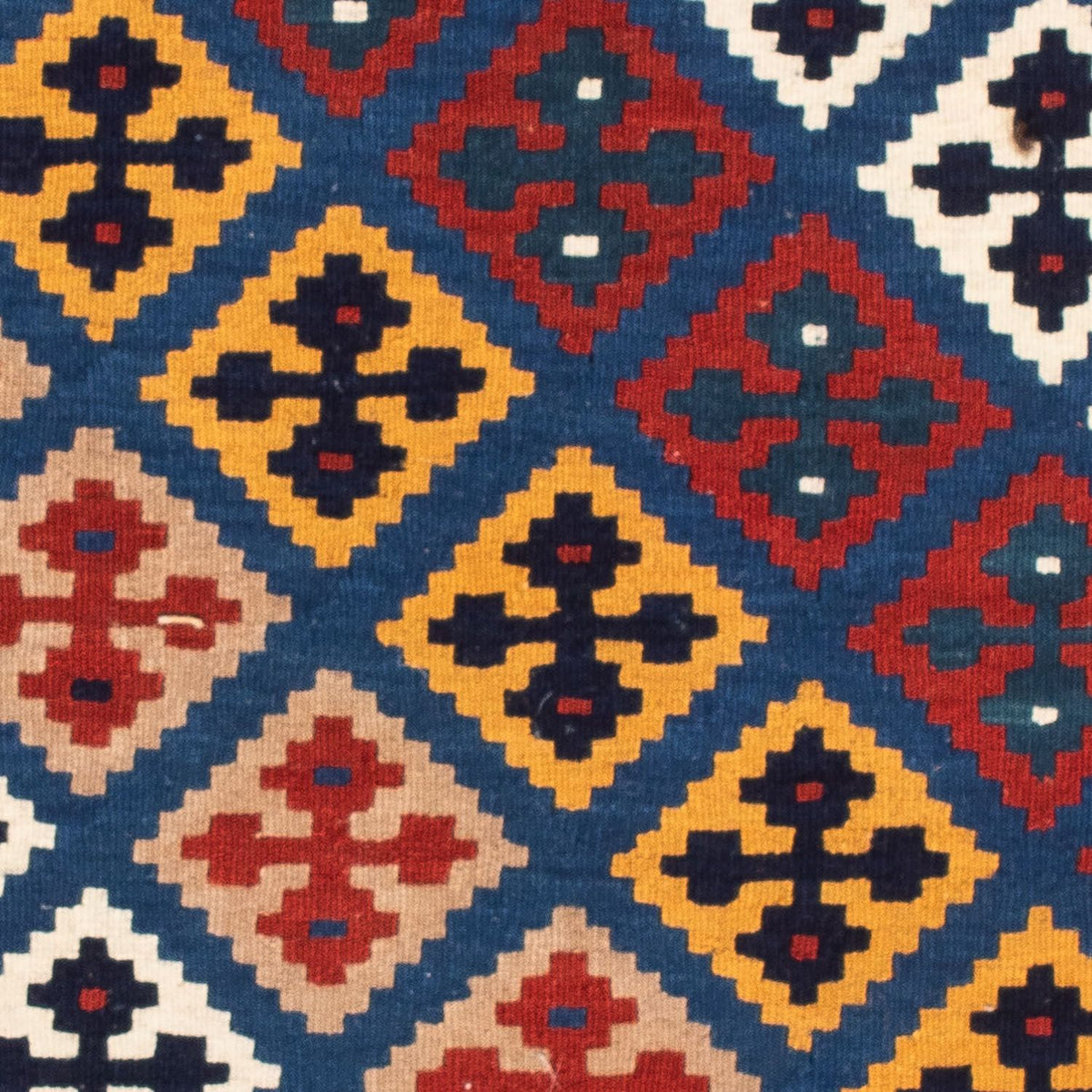 Kelim Carpet - orientalisk matta kvadrat  - 104 x 103 cm - mörkblå