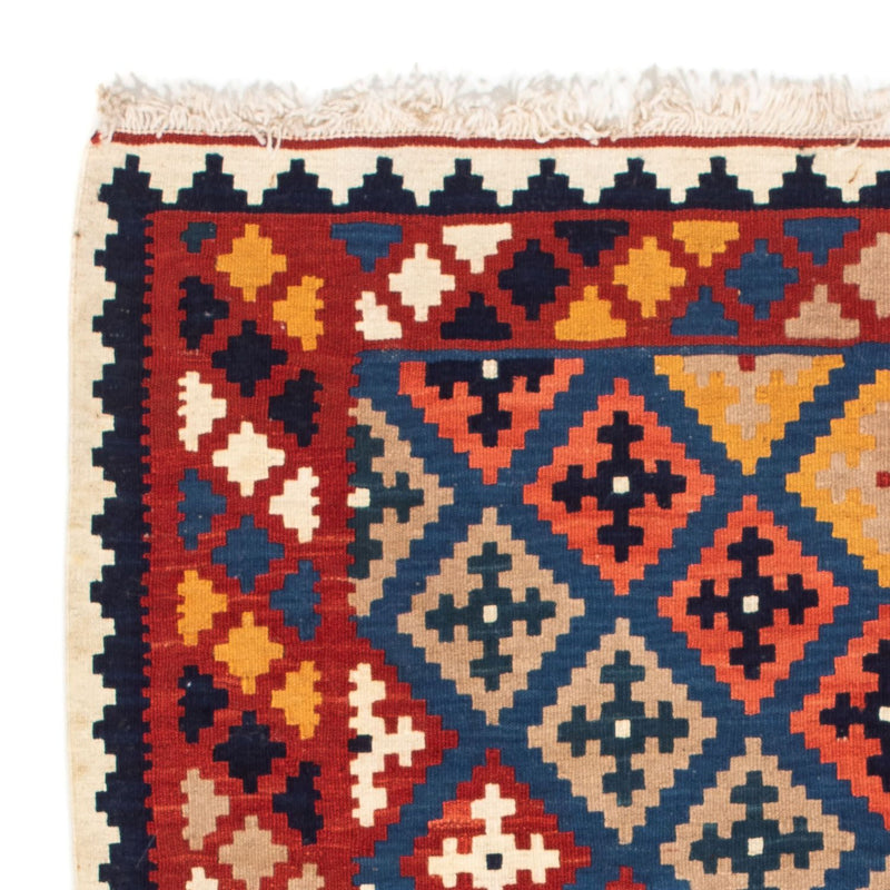 Kelim Carpet - orientalisk matta kvadrat  - 103 x 97 cm - mörkblå