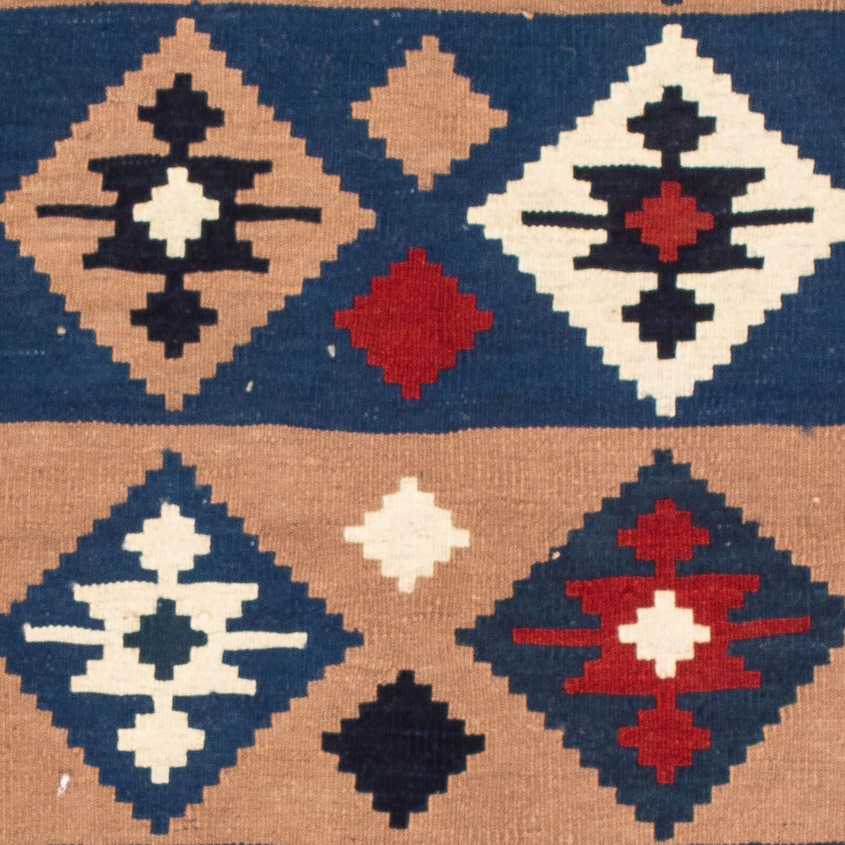 Kelim Carpet - orientalisk matta kvadrat  - 100 x 97 cm - flerfärgad