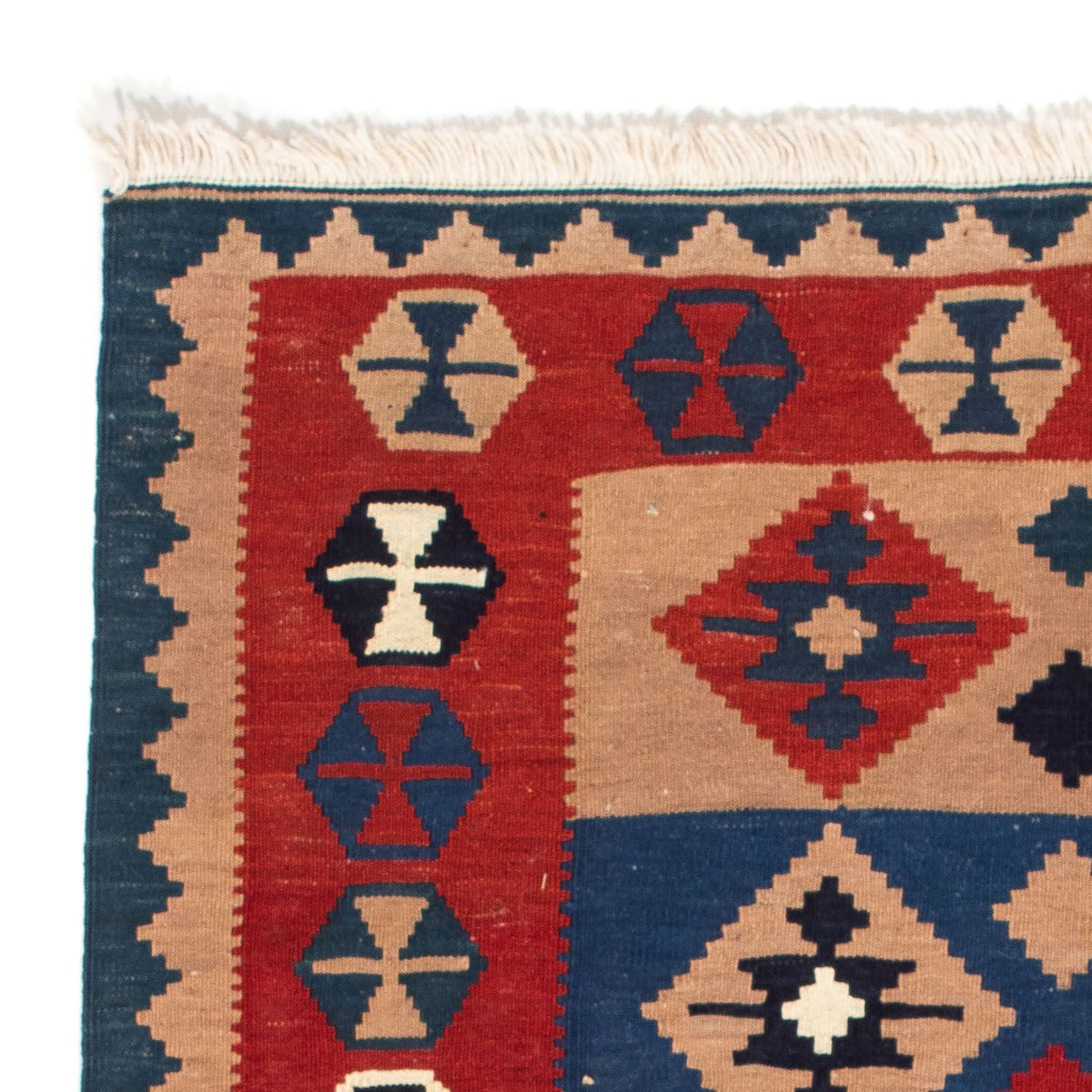 Kelim Carpet - orientalisk matta kvadrat  - 100 x 97 cm - flerfärgad