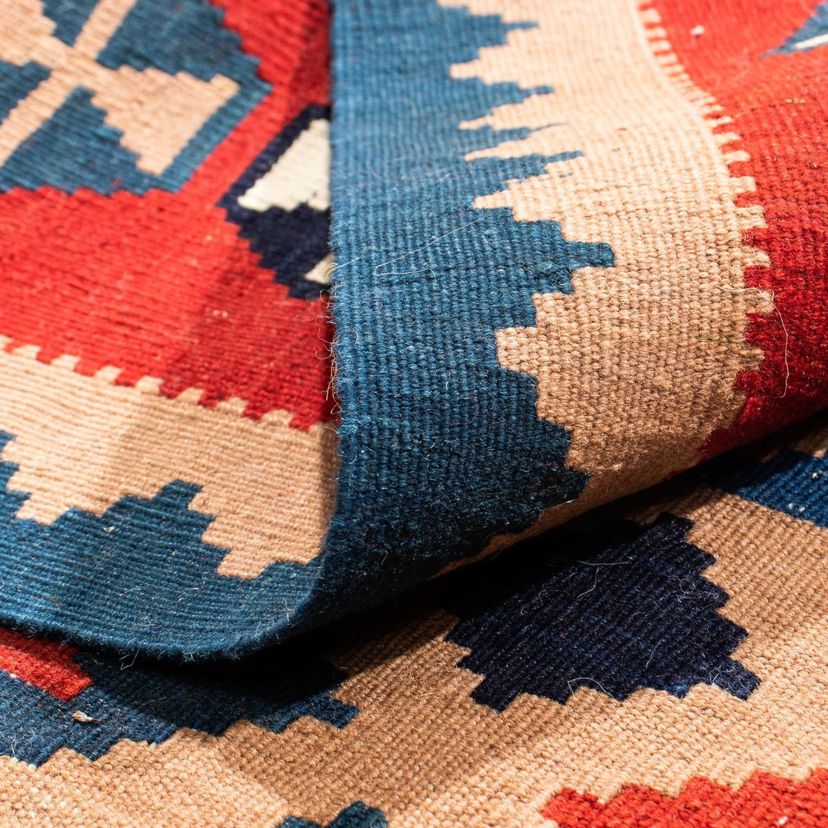 Kelim Carpet - orientalisk matta kvadrat  - 100 x 97 cm - flerfärgad