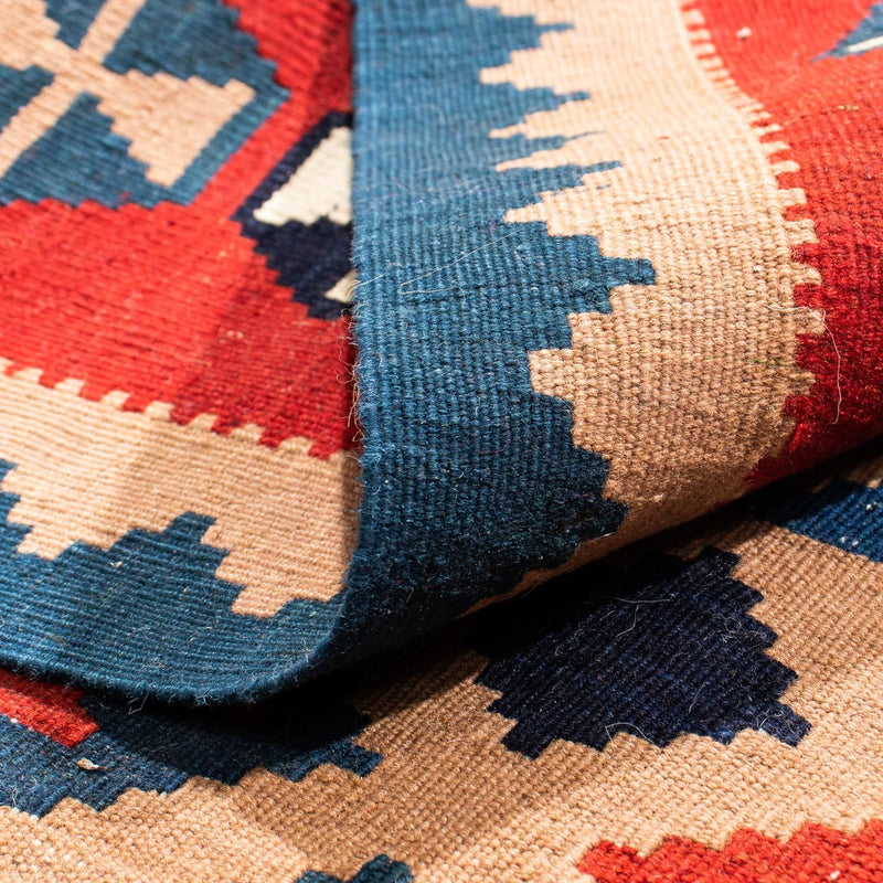 Kelim Carpet - orientalisk matta kvadrat  - 100 x 97 cm - flerfärgad