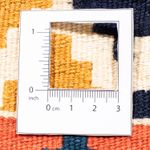 Kelim Carpet - orientalisk matta kvadrat  - 103 x 100 cm - mörkblå