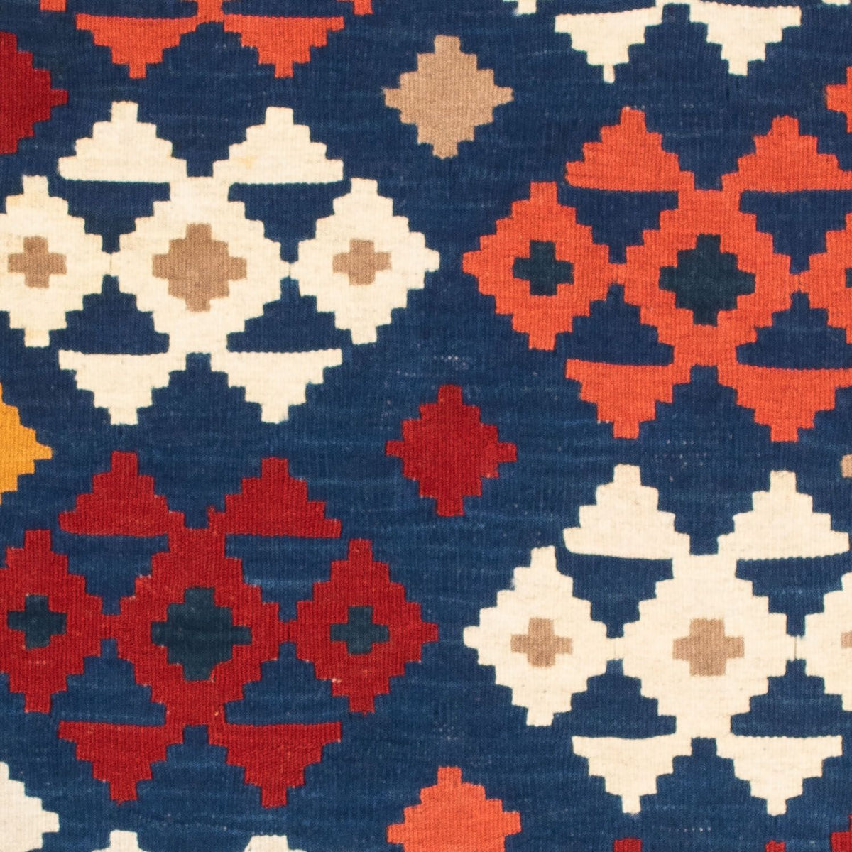 Kelim Carpet - orientalisk matta kvadrat  - 103 x 100 cm - mörkblå