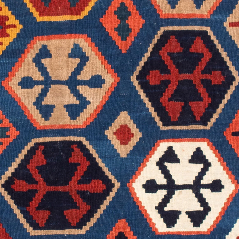 Kelim Carpet - orientalisk matta kvadrat  - 102 x 100 cm - blå