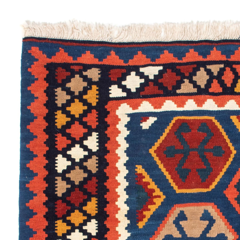 Kelim Carpet - orientalisk matta kvadrat  - 102 x 100 cm - blå