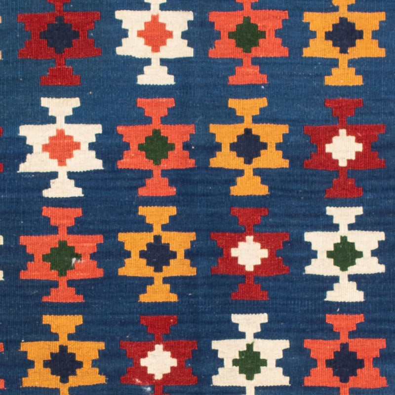 Kelim Carpet - orientalisk matta kvadrat  - 103 x 100 cm - mörkblå