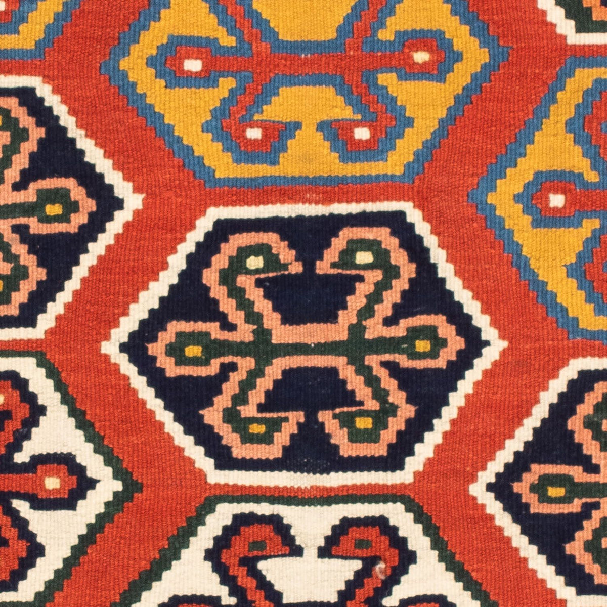 Kelim Carpet - orientalisk matta kvadrat  - 105 x 103 cm - röd