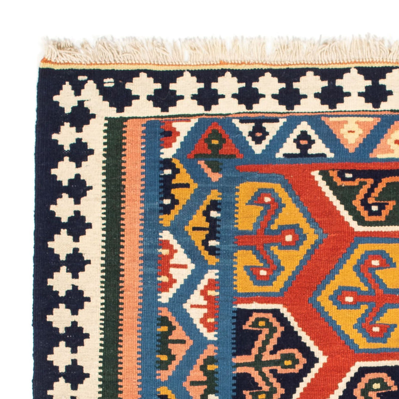 Kelim Carpet - orientalisk matta kvadrat  - 105 x 103 cm - röd