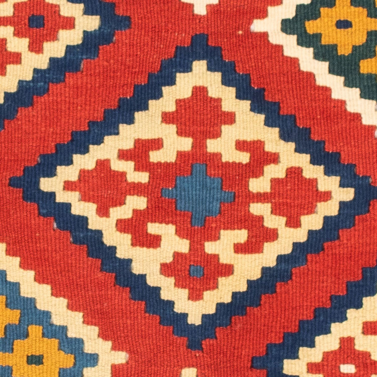 Kelim Carpet - orientalisk matta kvadrat  - 107 x 103 cm - röd