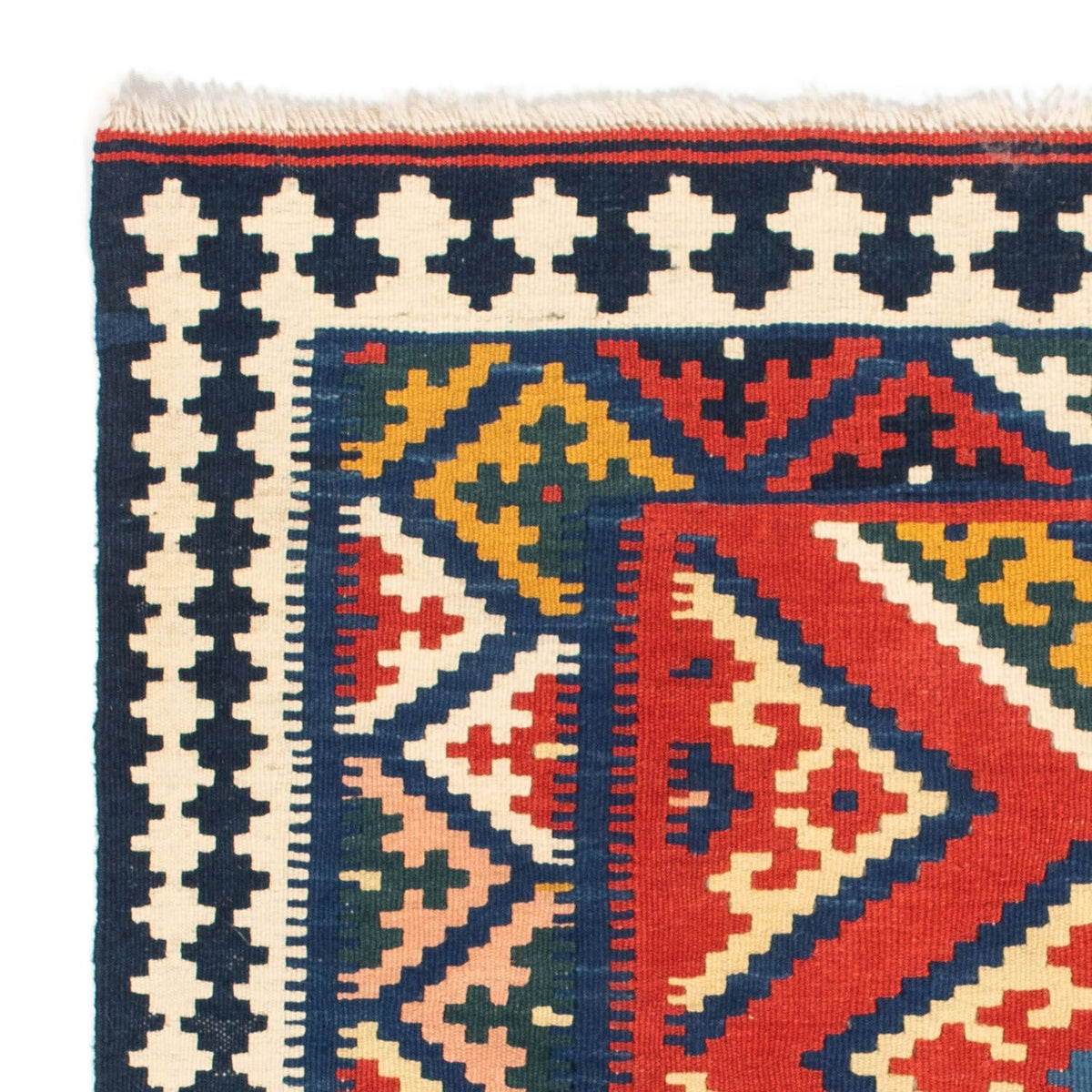 Kelim Carpet - orientalisk matta kvadrat  - 107 x 103 cm - röd