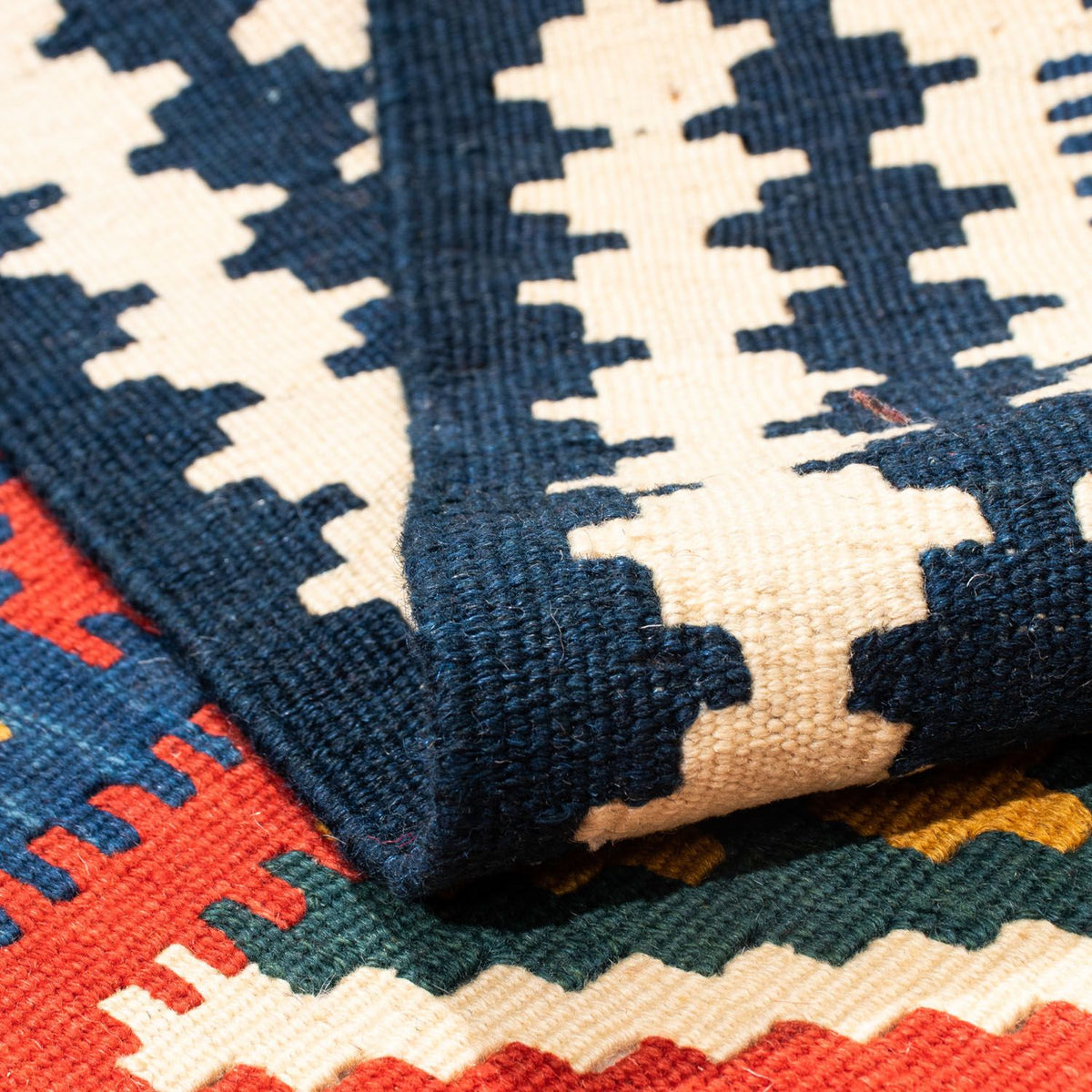 Kelim Carpet - orientalisk matta kvadrat  - 107 x 103 cm - röd