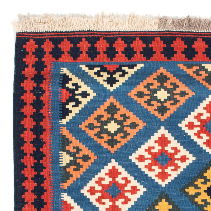 Kelim Carpet - orientalisk matta kvadrat  - 110 x 107 cm - blå