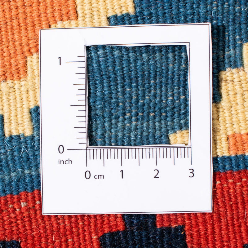 Kelim Carpet - orientalisk matta kvadrat  - 110 x 107 cm - blå