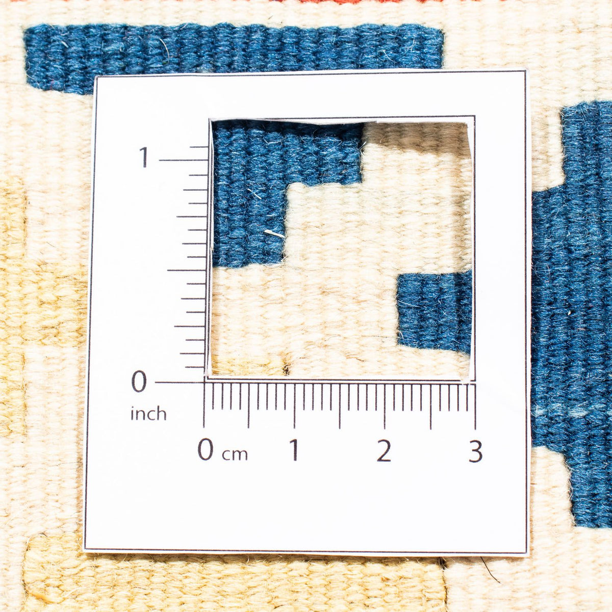 Kelim Carpet - orientalisk matta kvadrat  - 105 x 103 cm - mörkröd